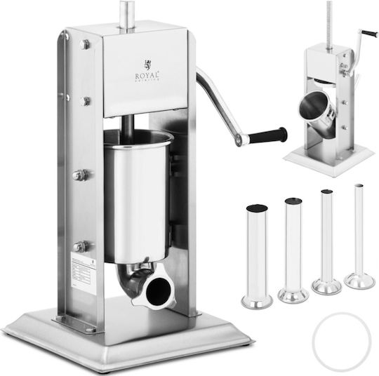 Vertical Manual Stainless Steel Sausage Stuffer Filler 3l Capacity + 4 Funnels