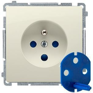 Simon Basic Single Socket Data 16a 250v Power Key Beige Bmgd1.01/12
