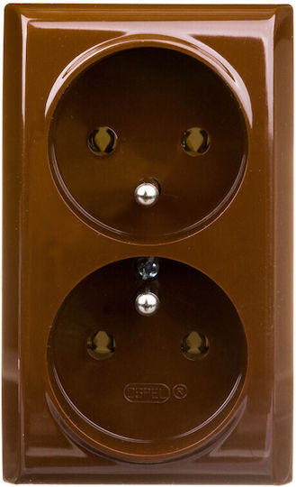 Bis Double Power Socket From U Brown Gn-2bz/24