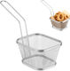 Coș de Servire Mini Gustări Prăjite cu Mâner 130x115x80 mm Hendi 425688
