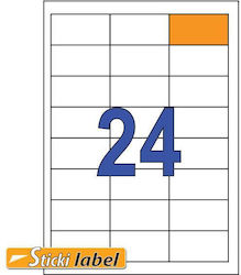 Sticki Αυτοκόλλητες Ετικέτες Α4 Ορθογώνιες 64.6x33.8mm Sticki Αυτοκόλλητες Ετικέτες Α4 Ορθογώνιες 64.6x33.8mm