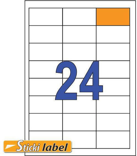 Sticki Selbstklebende A4-Etiketten 64.6x33.8mm
