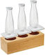 S1007 Bambus-Holzbasis 3-Positionen-Set Acrylkrug mit Deckel 1,5L Leone