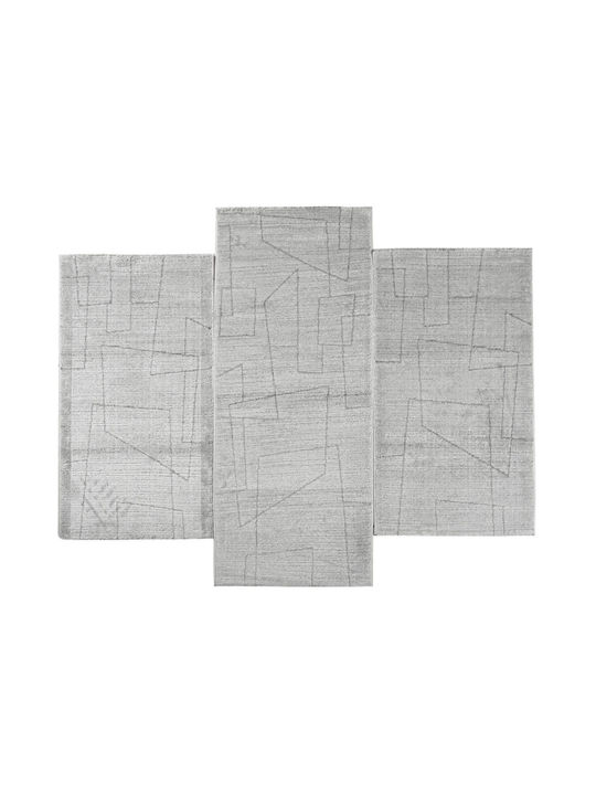 Polcarpet Alberta 328 L.grey Modern Bedroom Rugs Set L.grey Polcarpet alberta328llgreybedset 3pcs