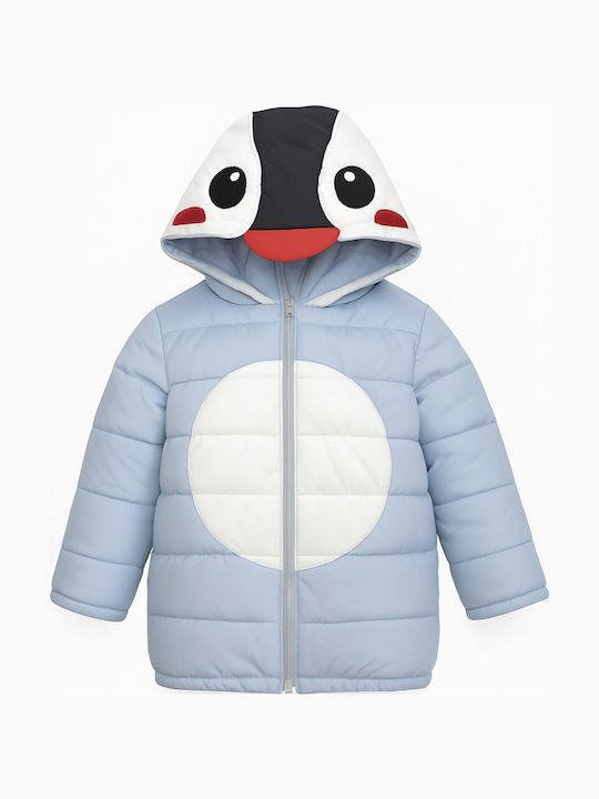 Kids' Quilted Jacket with Hood Light Blue