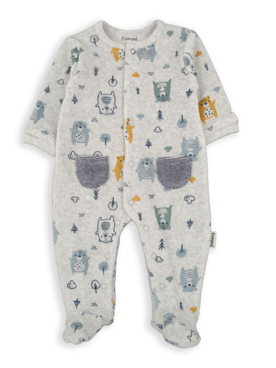 Babybol Baby Bodysuit Long-Sleeved Velvet Gray