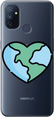 Husă din silicon TPU transparentă Oneplus Nord 100 World In My Heart