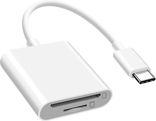 Avizar Universal Card Reader Micro Sd Sd Tf Usb-c Adapter White