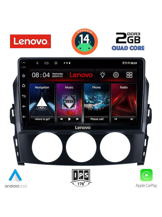 Lenovo Ηχοσύστημα Αυτοκινήτου για Mazda MX-5 2005-2015 (Bluetooth/USB/AUX/WiFi/GPS/Apple-Carplay/Android-Auto) με Οθόνη Αφής 9"