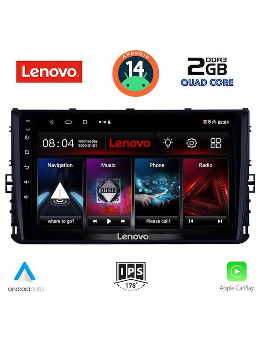Lenovo Auto-Audiosystem für Volkswagen Polo / T-Roc / T-Kreuz 2017> (Bluetooth/USB/AUX/WiFi/GPS/Apple-Carplay/Android-Auto) mit Touchscreen 9"