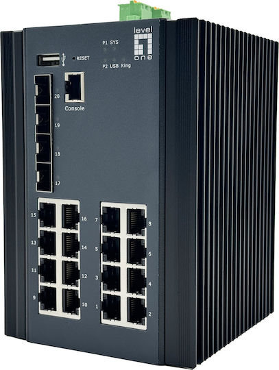 Level One IGU-2071 Managed L2 Switch με 16 Θύρες Gigabit (1Gbps) Ethernet και 4 SFP Θύρες