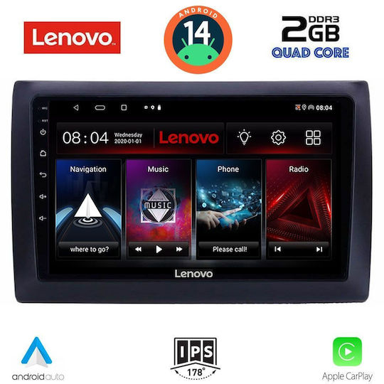 Lenovo Auto-Audiosystem für Fiat Stil 2001-2007 (Bluetooth/USB/AUX/WiFi/GPS/Apple-Carplay/Android-Auto) mit Touchscreen 9"
