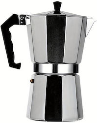 Stovetop Espresso Pot for 9 Cups Inox Silver