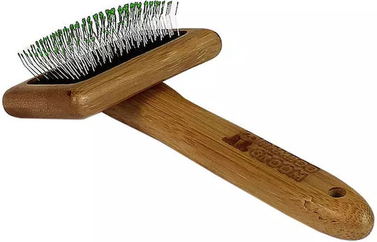 Bamboo Groom Brush Large for Long-Haired Dogs for Coat Grooming Gray