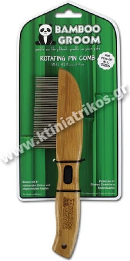 Bamboo Groom Comb Medium for Long-Haired Dogs for Coat Grooming