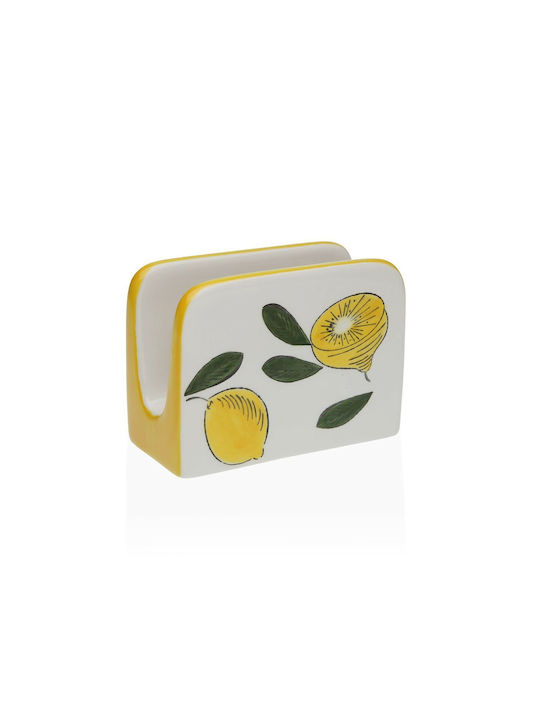 Versa Ceramic Napkin Holder Yellow 5x8x11cm S3413218