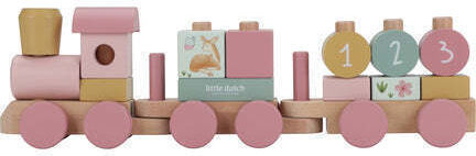 Little Dutch Stacking Toy Train made of Wood with Music for 12++ Months