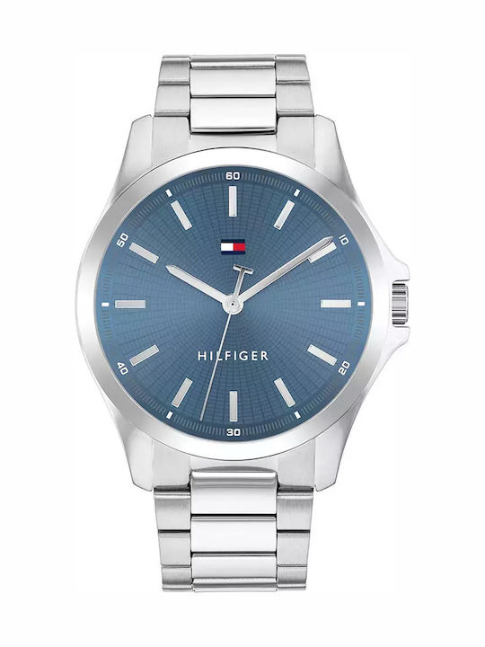 Tommy Hilfiger Bruce Men's Watch 43mm Battery with Silver Metal Bracelet