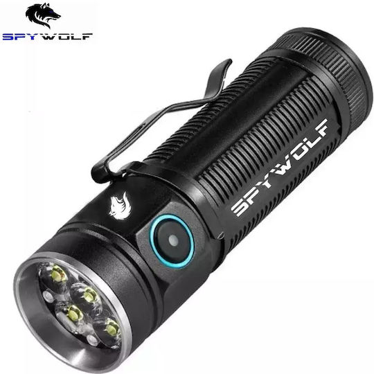 Spywolf Επαναφορτιζόμενος Φακός LED IP65 με Μέγιστη Φωτεινότητα 12000lm