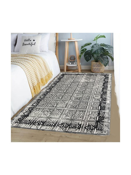 SpitiBazaar Сет Съвременни Спалня килими Black and white SB-9012354 3бр
