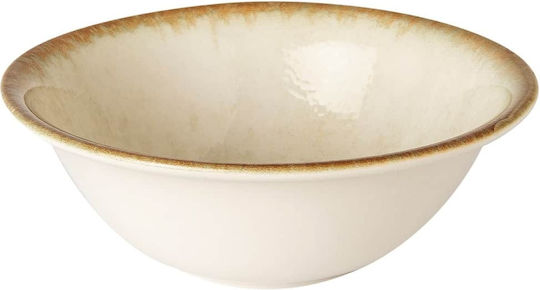 By Bone Serving Bowl Round made of Porcelain Yellow with Diameter 20cm 6pcs