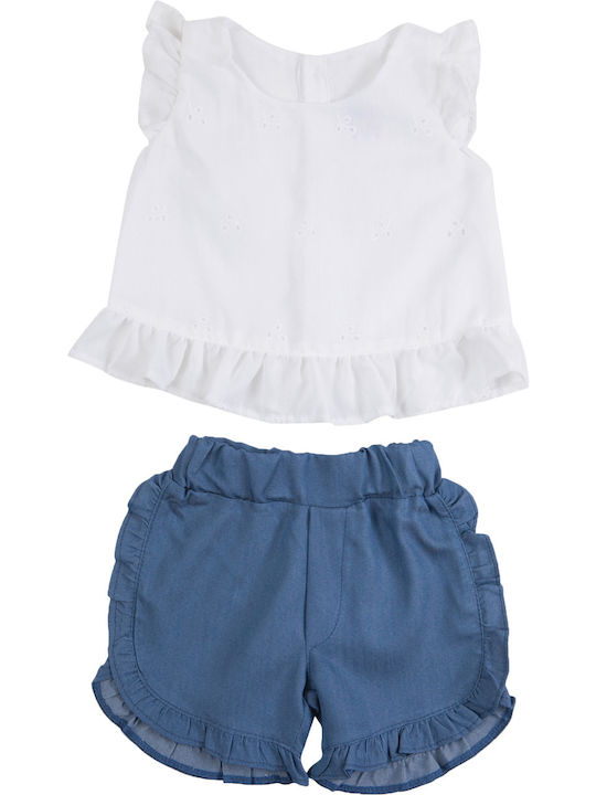 Kinder-Set mit Shorts Sommer 2Stück Weiß