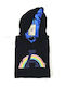 Women's Sweatshirt Hooded Black/Royal Blue/Dark Blue