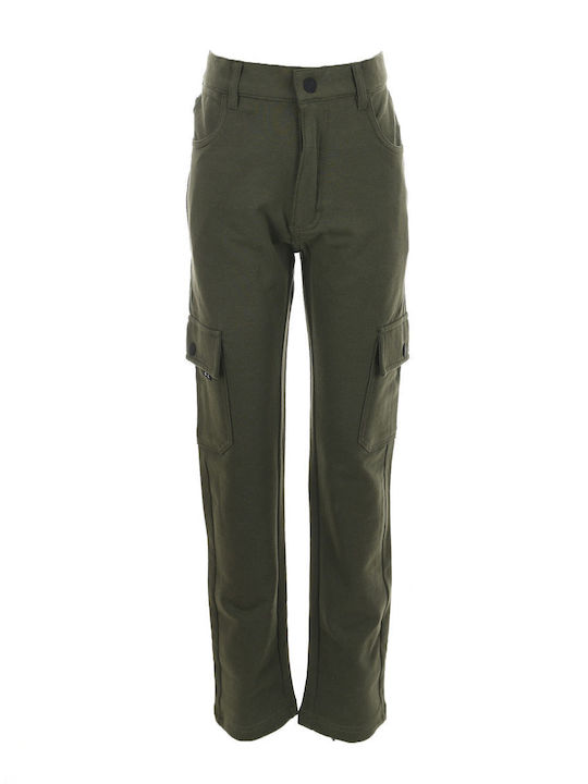 Pantaloni Cargo din Material Textil pentru Copii HAKI