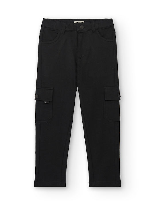 Pantaloni Cargo din Material Textil pentru Copii Black