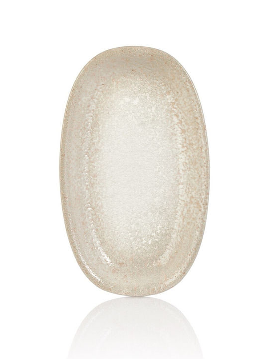 By Bone Serving Platter Oval made of Porcelain Beige 19x11cm