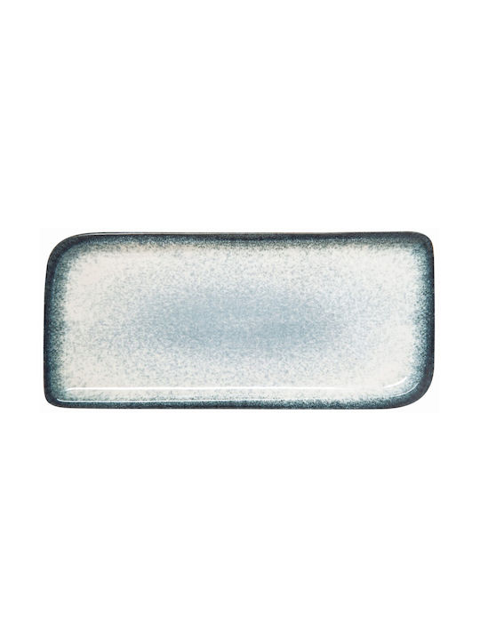 By Bone Serving Platter Rectangular made of Porcelain Blue 30x17.5cm