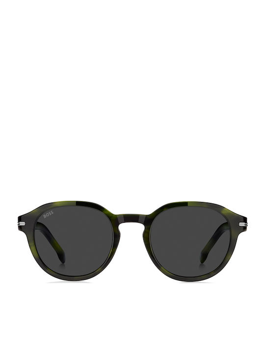 Boss Unisex Γυαλιά Ηλίου με Καφέ Ταρταρούγα Κοκκάλινο Σκελετό και Γκρι Φακό