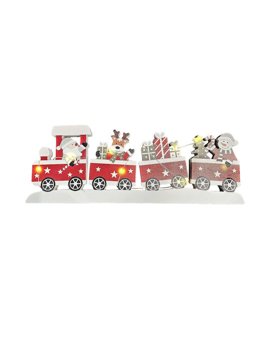 XMASfest Illuminated Christmas Wooden Figure Train Height 38.5cm