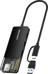 Cabletime USB Hub 4 Θυρών (USB-A / USB-C) CT-HUBT5-PB