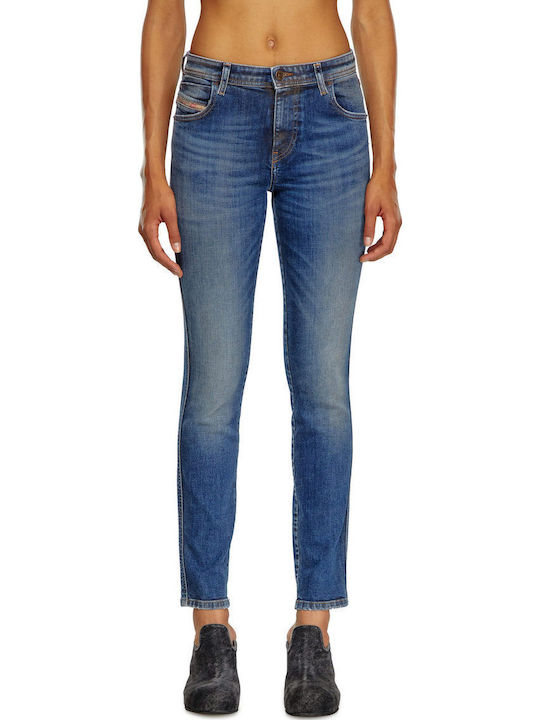 2015 Babhila Women's Fabric Trousers Skinny Fit Blue