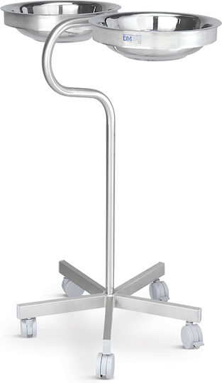 Stainless Steel Double Basin Stand D-80 for Hospital Use 70x35x80 Cm
