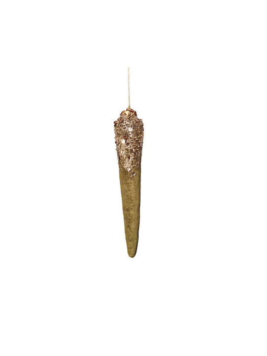 Hängender Stalaktit Ornament Kunststoff Gold 5cm