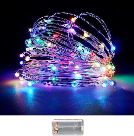 100 Lights LED 10.3m. Multicolor Battery in String 1pcs