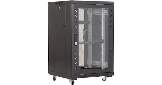 Finen Επιδαπέδια Καμπίνα Rack 18U Μαύρο AS6618