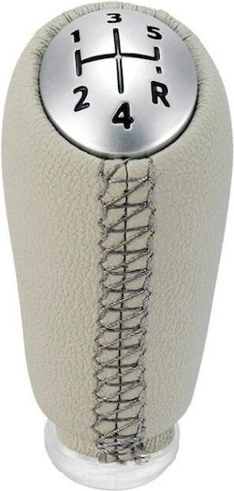 Leather Luxe Beige Leather 5-Speed Gear Knob Renault Megane II Clio III Scenic II Kangoo