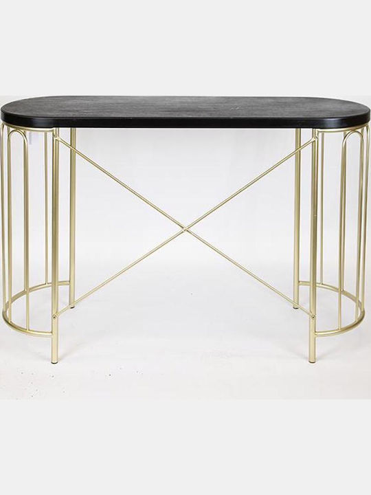 Metal Console Table Gold Black L120xW40xH80cm