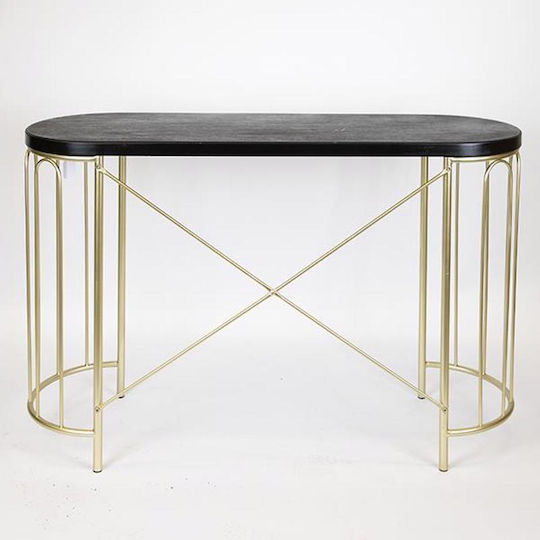 Metal Console Table Gold Black L120xW40xH80cm