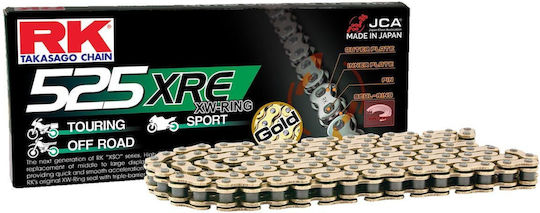 Αλυσίδα Κίνησης 525-118 Δόντια Xre Xw-ring Gb Χρυσή Rk Japan120025