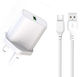 XO Ladegerät GaN mit USB-A Anschluss und Kabel Micro-USB 18W Schnellaufladung 3.0 Weißs (L103 UK)