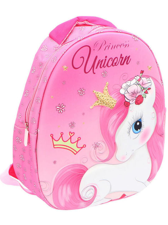 Setino School Backpack Kindergarten with Water Bottle Holder Pink 26 x 10 x 32cm