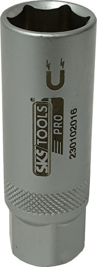 SKS Tools Μαγνητικό Καρυδάκι Εξάγωνο Μακρύ με Καρέ Υποδοχής 3/8" Διάμετρος 16mm