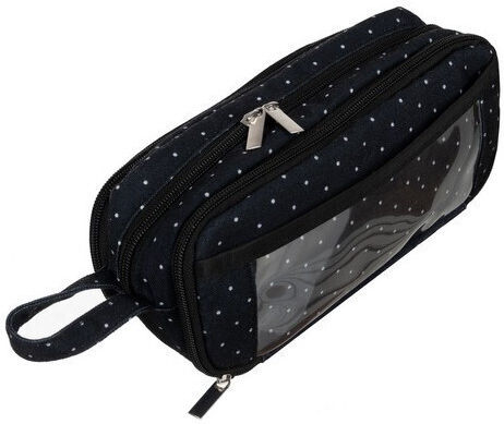 Manta Pencil Case with 3 Compartments Black