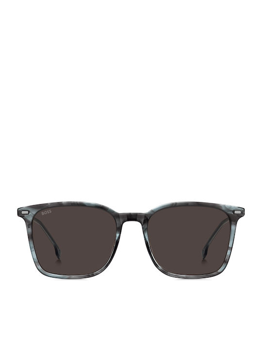 Boss Unisex Sunglasses with Brown Tartaruga Plastic Frame and Black Lens BOSS 1694/S VQ7IR
