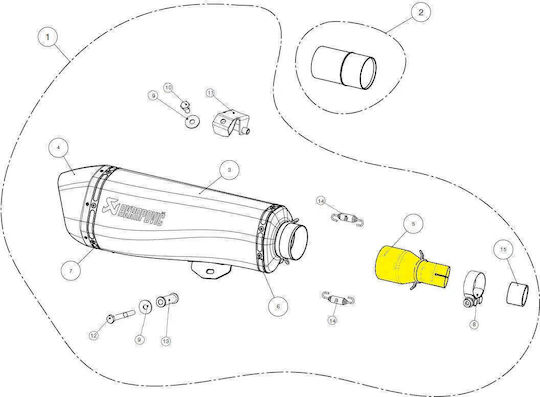 Стоманена връзка Akrapovic L-pi5so1 Lt 11-17 Piaggio Mp3 500 I.e Abs 14-18 10-13 Част