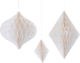 Ginger Ray Hanging Ornament for Party in White Colour 3 Pieces